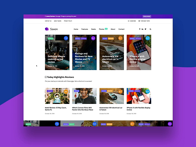 Saxon Review animation blog business content corporate interaction landing magazine minimal template theme themeforest ui ux viral web webdesign wordpress