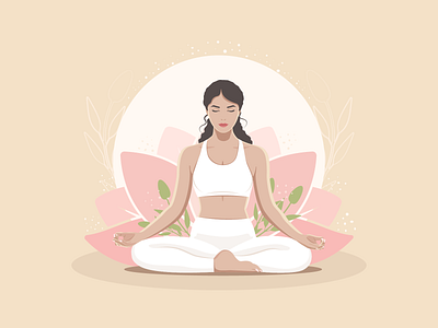 Yoga girl in lotus position