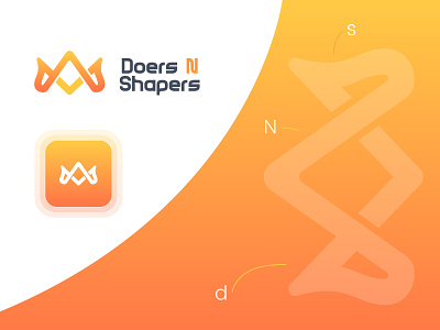 Doers N Shapers doers n shapers entrepreneur logodesign orange logo orange yellow logo