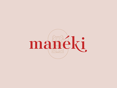 Maneki brand branding cats logo logotype lucky lucky cat red