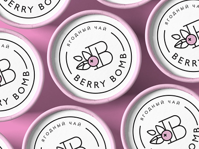 Fruit tea package - Berry Bomb berry line logo package pink
