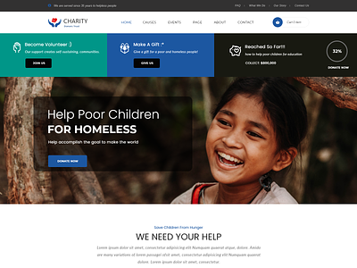 Charity is a template designed for a charity foundation ui ux website design