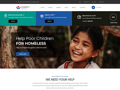Charity is a template designed for a charity foundation