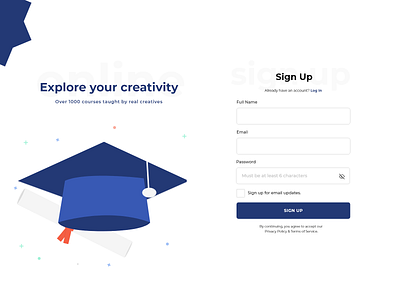 Educational Platform Sign Up Form