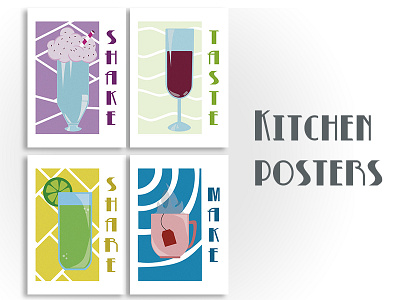 Posters for kitchen drinks kitchen make shake share taste