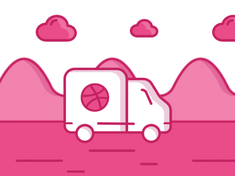 Dribbble Truck Animation anima animation design flat sketch vector