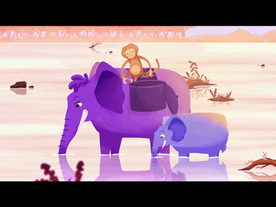 Elephants 2d africa after animation cartoon educational effects elephants explainer monkey series