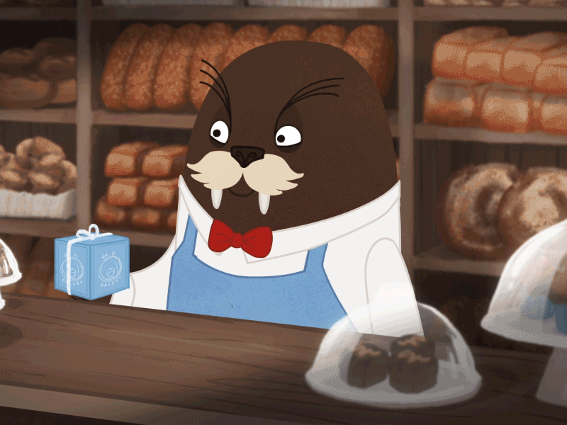 Baker 11secclub 2d animate animation baker cartoon cc character dialog flash walrus