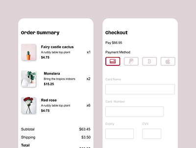 Payment checkout. #DailyUI checkout dailyui