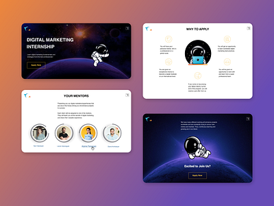 UI/UX Design: Internship Landing Page ecommerce landing page marketing ui ux web design