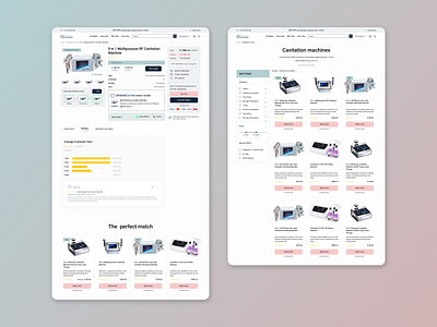 UI/UX Design: The Beauty Machines: Product List and Page ecommerce ui ux web design
