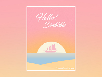 Hello Dribbble! beach debuts dribbble invite first shot hello invite minimalism shot