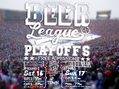 Beer League poster beer hand lettering hockey typography