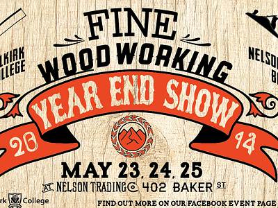 Fine Woodworking Year End Show Postcards postcards poster showtime tools type woodgrain woodworking