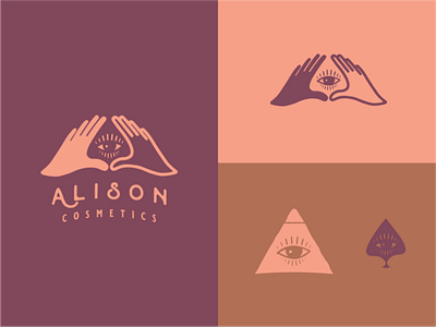 DLC - 1/30 - Alison Cosmetics branding concepts cosmetics daily logo challenge eye hand drawn hands illustration illustrator logo logocore procreate