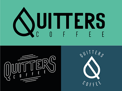 Quitters Coffee Logo Concepts coffee logo quitters typography