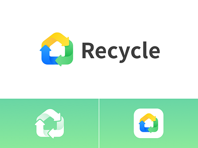 Logo-Recycling project environment home house icon illustration logo recycle