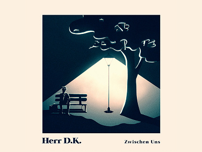 Cover Artwork / Herr D.K. Single artwork bench cover illustration lantern light minimalistic tree