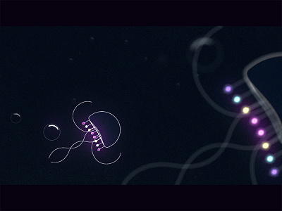 Space Night | Jellyfish Styleframe deep sea glow illustration jellyfish minmalistic styleframe