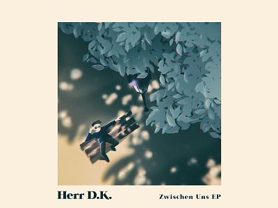 Cover Artwork / Herr D.K. - Zwischen Uns EP artwork atmosphere bench cover cover artwork cover illustration coverart coverdesign illustration light lightplay park shadow tree