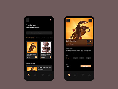 Chocolate Shop ui design animation app graphic design illustration ui uiux ux vector