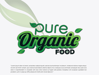 Pure Organic Food Logo 3d animation branding design graphic design illustration logo logo design motion graphics ui vector