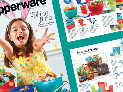 Spring Fling art direction brochure candy catalog cooking celebration design easter food graphic design kids layout meal prep party publication retail shopping tupperware