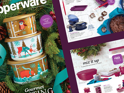 Gourmet Gifting art direction brochure catalog celebration christmas cooking festive food gifting gifts graphic design holiday layout meal prep party publication retail shopping tupperware