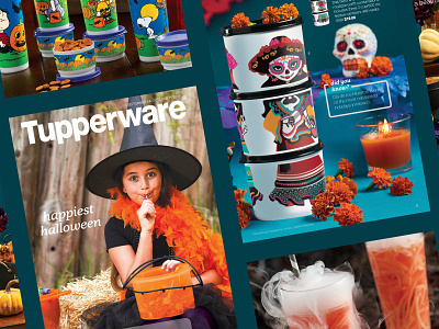 Happiest Halloween art direction brochure candy catalog celebration cooking day of the dead dia de los muertos food graphic design halloween holiday layout meal prep party publilcation retail shopping tupperware