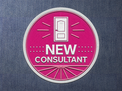 New Consultant Badge badge consultant design door embroider fabric graphic design logo sewing stitched tupperware typography
