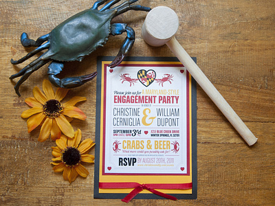 Maryland Engagement art direction crab design engagement graphic design invitation invite layout maryland stationery typography wedding