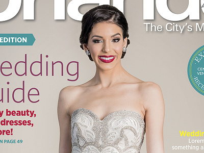 Orlando Magazine June Wedding Cover beige cover fashion indesign layout magazine model orlando photoshop touchup wedding