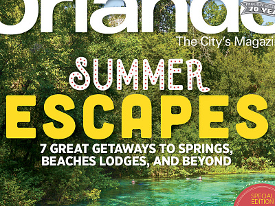 Summer Escapes Cover cover editorial indesign layout magazine orlando publication springs summer travel