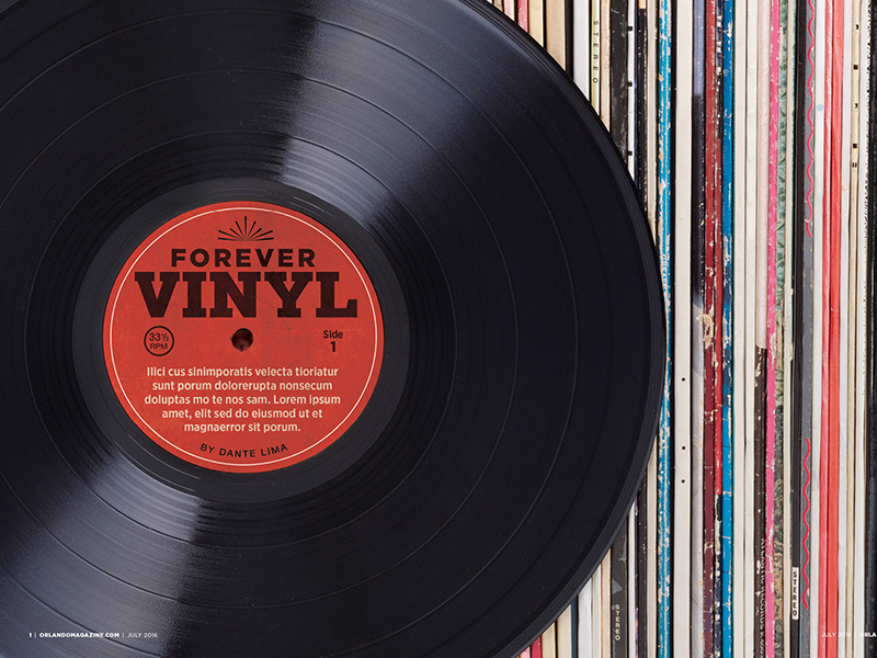 Forever Vinyl layout vintage album record vinyl spread opening opener magazine orlando