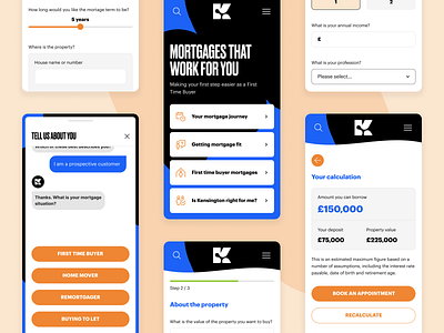 Kensington Mortgages calculator mobile mortgage product ui design ux design web