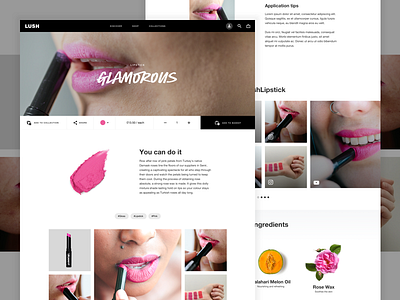 Lush | Makeup Product Page commerce cosmetics grid lipstick lush makeup product