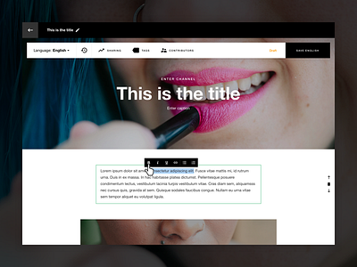Lush | CMS - Article Editor article cms content management cosmetics fresh image text editor