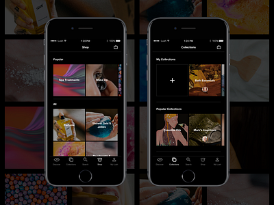 Lush | Navigation Overlay Mobile collections commerce cosmetics grid lush mobile navigation products shop visual