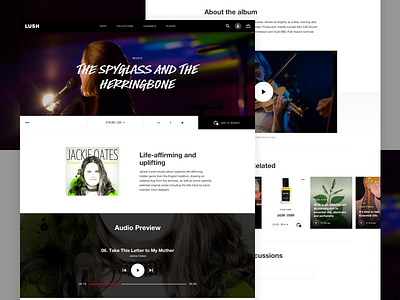 Lush | Music Product Page commerce cosmetics jackie oates lush music product
