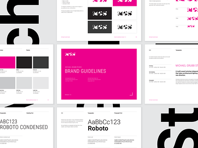 MGS | Brand Guidelines brand branding colour graphics guidelines logo pink print system type