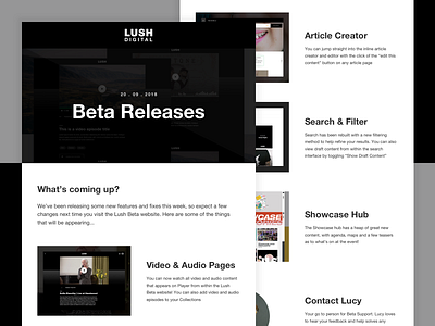 Lush | Beta Releases Email