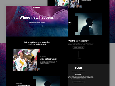 Lush | Labs Landing Page campaign cosmetics experience experiment labs lush ui design web design