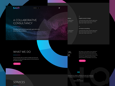 Salo | Dark Mode WIP agency brand clean digital image free salo technical ui design website