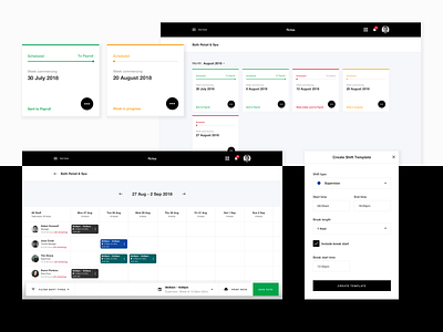 Lush | Rotas app cosmetics lush product roster schedule staff time ui design web design