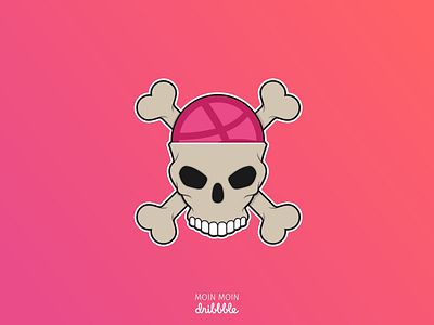 Dribbble Invite dribbble moin moin skull thanks