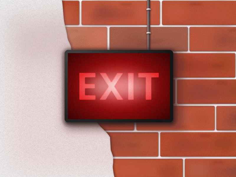 Exit Light afftereffects animation bricks exit gif light lights wall