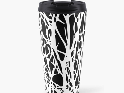 Travel Mug in Black and White army black camo camouflage camping design female for gift graphic her him ideas male mug seamless styled travel white