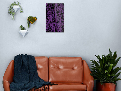 Artistic Purple Metal Print Wall Art