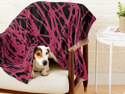 Amaranth Purple Pet Blanket amaranth black blanket cat curves design dog lines pattern pet purple red seamless styled