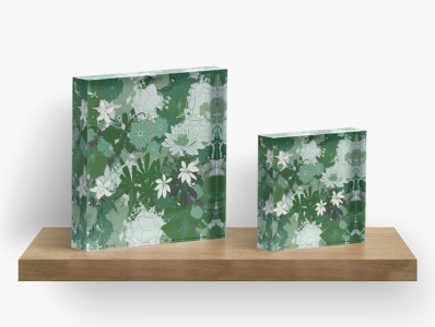 Floral Acryilic Blocks acrylic arrangement beautiful block bloomy blossoming cool design floral flowers leaf leaves pattern plants redbubble seamless shopping styled transparent vector